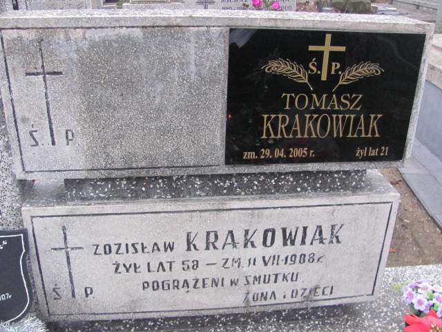Zbigniew Krakowiak 1955 Ostrowiec Świętokrzyski św. Michała - Grobonet - Wyszukiwarka osób pochowanych